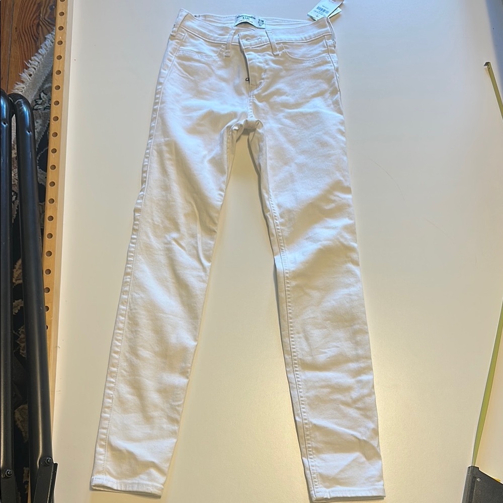 Abercrombie Kids White Super Skinny Jeans